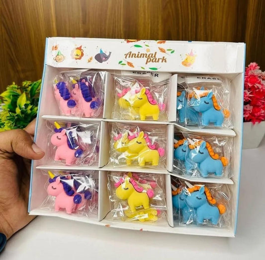 Erasers for Students Animal Park(Unicorn) Theme Stationery (Pack of 12)